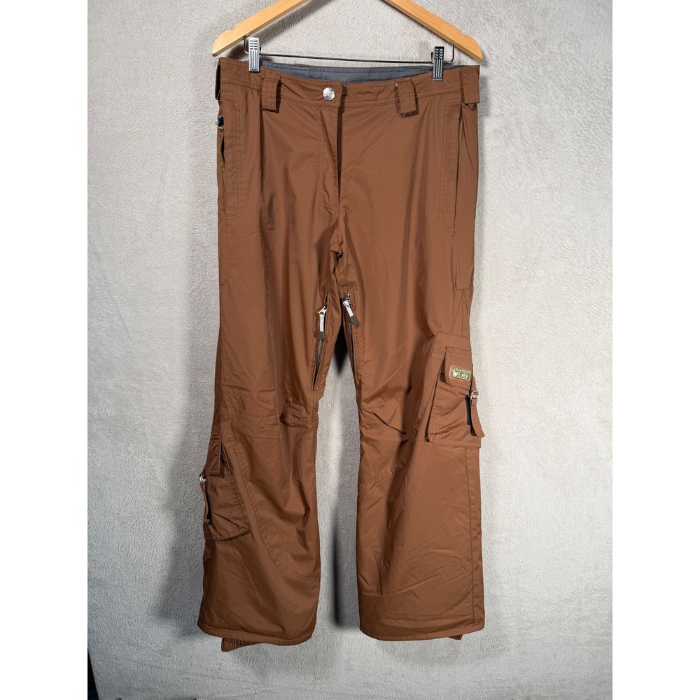 Cold As Ice Inc Women Brown Snowboard Ski Cargo Pants Thigh Vents Size M